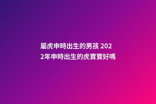 屬虎申時出生的男孩 2022年申時出生的虎寶寶好嗎-第1張-觀點-玄機派